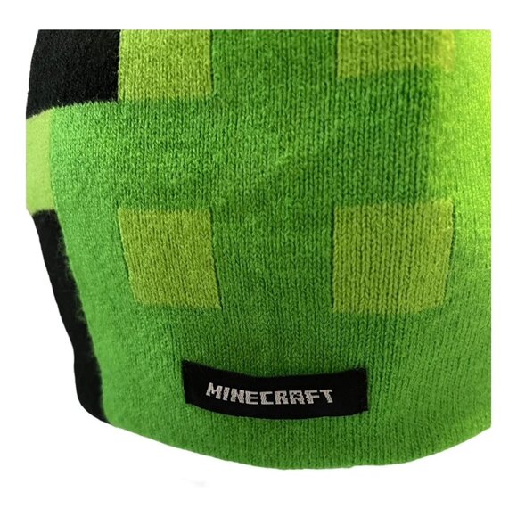 Minecraft Creeper Pom Beanie Hat – Green Pixel Pattern NWT – 2019 Mojang - Picture 3 of 5